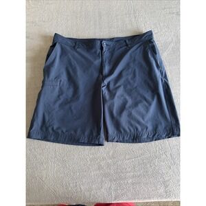 Columbia PFG Fishing Shorts Navy Blue Regular Fit Stretch Flat Mens 42 x 10"